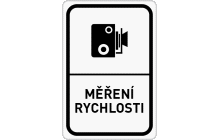Dopravní značka „Měření rychlosti“ (č. IP 31a) označuje začátek úseku měření rychlosti jízdy obecní policií. TestImage